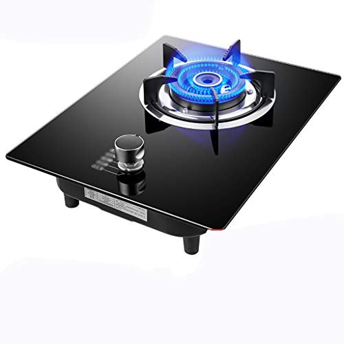 Gas Hob Cooker, Black Tempered Glass Cooktop With Thermocouple Flameout Protection, Pulse Electronic Ignition, Home Kitchen Built-in Stove [Energy Class A]