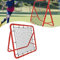 JOIEYOU Fussball Rebounder Netz Fußball Tor Rückprallwand Netz Faltbar Kicker Fussballtor, 4 Verstellbare Stufen Trainingsset Prellwand, 100x100x65cm, Rot
