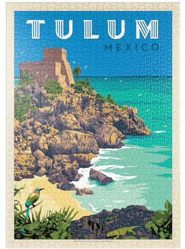 MyPuzzle Mexiko: Tulum, Vintage Poster - Premium 1000 Teile Puzzle - MyPuzzle Sonderkollektion von Anderson Design Group