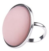 Adi-Modeschmuck Polaris Ring 'Rosanna', in der Größe verstellbarer Ring aus Edelstahl mit einem 25mm Polaris Cabochon, handgefertigt in Berlin (Rosa)