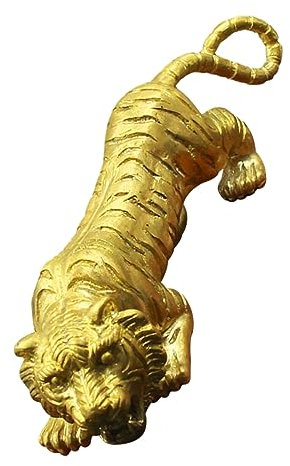 Zerodeko Auto- Tiger-briefbeschwerer Mikro-gartenstatue Sammlerfiguren Auto-dashcam Autogeschenke Figuren Wohnkultur Strumpfwaren Tierdekor Büro Füllstoff Kupfer Japanischer Stil