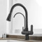 Rubinetto da Cucina a 3 vie Girevole 360° Miscelatore per Depuratore Acqua Lavello con Doccetta Estraibile,nero