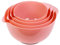 BoxedHome Mixing Bowl Set Rührschüssel Set Kunststoff Salatschüssel rutschfest stapelbar Servierschalen für Küche Rührschüssel-Set 4-teiliges Pfirsich Rosa Wiederverwendbare Rührschüssel