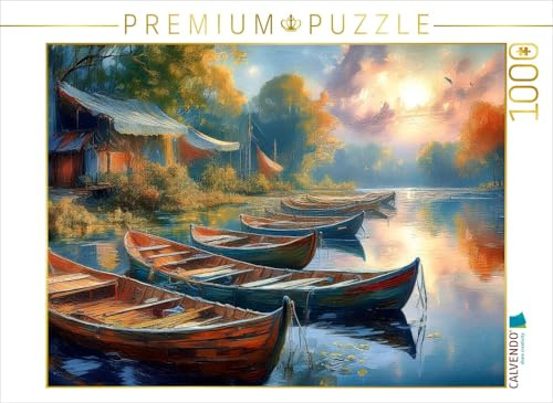 CALVENDO Puzzle Boote im Weiher | 1000 Teile Lege-Größe 64 x 48 cm Foto-Puzzle für glückliche Stunden