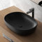 Lavabo Da Appoggio Ovale 60x41 Cm Dal Design Moderno In Ceramica Nera Opaca Linea Tokyo