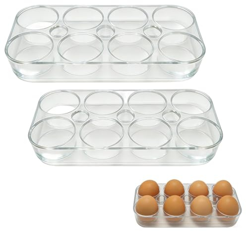 2 Pcs Egg Holder Fridges, Egg Holder Storage Transparent Fridge Storage Organiser Fridge Organiser Storage Rack Easy Access, Side-door Fridges Organizer Kitchen