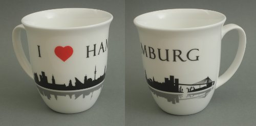 Buddel-Bini Hamburg Becher I love Hamburg Skyline Souvenir Kaffeebecher Teebecher