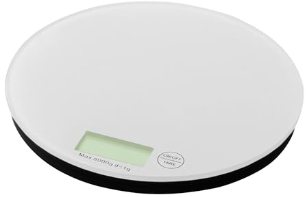 axentia Küchenwaage, Digitalwaage mit Glasplatte, Waage mit Zuwiegefunktion, digitale Haushaltswaage bis max. 5 kg belastbar, Backwaagefarbig sortiert, keine Farbauswahl möglich