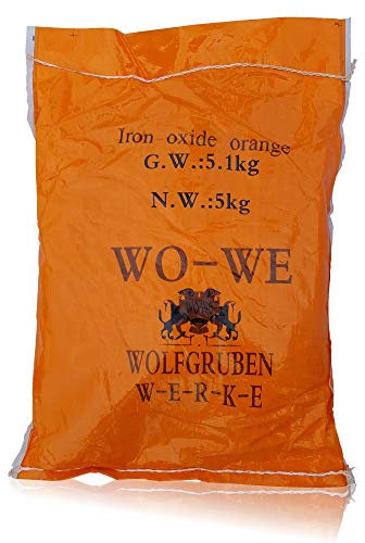 Pigment oxyde de fer W120 Colorant pour béton, ciment, enduit - Orange 5Kg