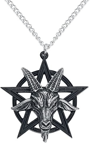 Alchemy Gothic Baphomet Pendant Männer Halskette schwarz/silberfarben