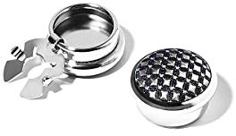 BRERA 67 - Couvre Boutons Chemise Homme Dessin Géométrique Gris-Argent, Boutons de Manchette, Cache Bouton Chemise, Cadeau Original Utile Made in Italy