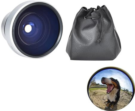 BigKing Obiettivo fisheye, Argento Forte applicabilità Obiettivo aggiuntivo Super Fisheye da 37 mm 0,25X per obiettivi per Fotocamera Calibro 37 mm