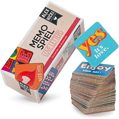 Alex & Nicki Love Playing Love Letters Memory | Legespiel | Gedächtnisspiel für romantische Momente | Hochzeitsgeschenk für Brautpaare