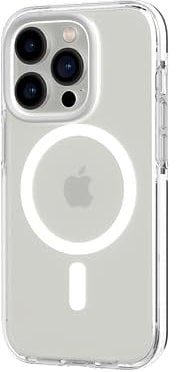 tech21 Evo Crystal Case for iPhone 14 Pro, Compatible with MagSafe, Simple Phone Case, TPU and Antimicrobial, Transparent/White, Drop Protection: 4.9 m