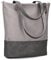 Zwei Damen Shopper JANA J145 Tote Bag 10 Liter, Bicolor Einkaufstasche im Canvas-Stil, weiches Kunstleder, Laptopfach, Schlüsselband, Reißverschluss-Fach, zusätzlicher langer Umhängegurt (nubuk-stone)