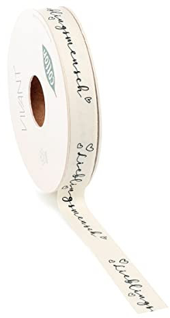Geschenkband Schleifenband Dekoband mit süßen Sprüchen - 0,69€/m - 20m x 15mm (Lieblingsmensch)