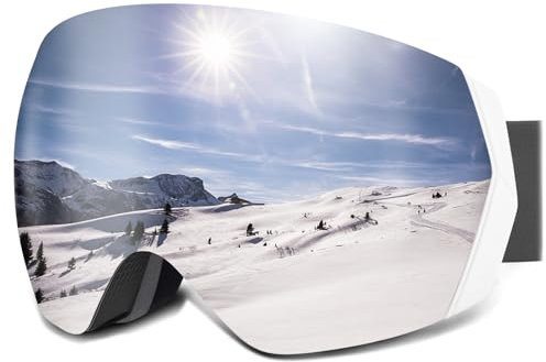 CARFIA Herren Damen Skibrille für Brillenträger 100% UV400-Schutz Schneebrille Skibrille Anti-Nebel Snowboardbrille Ski Goggles