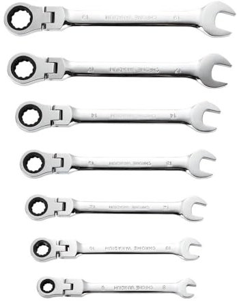 Kovalmax® Chiavi snodo a cricchetto set 7 chiave fisse combinate snodabili