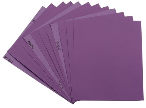 Papel de lija, 15 unidades, papel de lija de grano 2000, hojas de papel de lija en seco húmedo de 9 x 11 pulgadas, papel de lija blanco fusionado de alúmina fina, para acabado de muebles de madera,