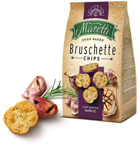 Maretti Bruschette Chips 70g (Slow Roasted Garlic, Pack of 15)