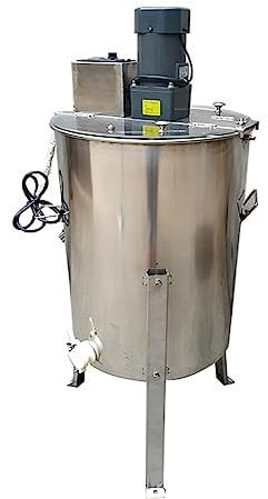 WRJAHCG Honigschleuder Elektrisch Edelstahl, Honey Extractor 4 Rahmen, mit Acryl Transparenter Abdeckung Verstellbarer Ständer, für Imker und Bienenzüchter Zubehör,4 Frames