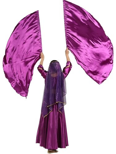 MUNAFIE Anbetungsfahnen 2 stück Lobpreis Tanz Fahnen fächerförmig flaggen mit teleskopstab fahnenstange für Tanzaufführung Kirche lila