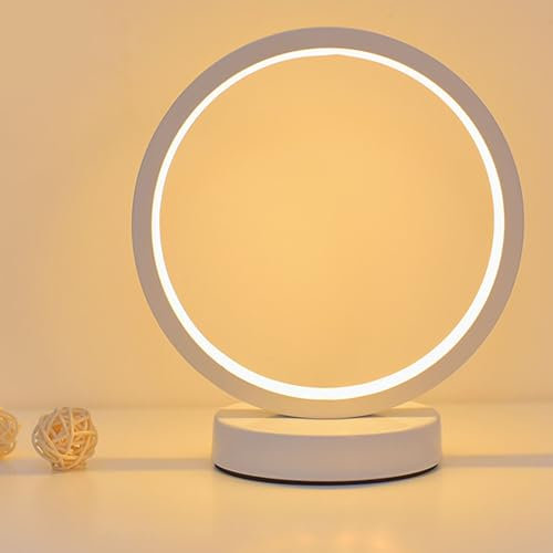 Kreis-Ring-Tischlampen, Schlafzimmer, Nachtnachtlicht, LED-Beleuchtung, Kreative Heimdekoration, Minimalistische Lampen für Schlafzimmer, Wohnzimmer (Drei Farben)