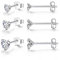 Bewenda Silber 925, 3 Paare Silber Herz Ohrringe mit Zirkonia, Klein Schlafen Knorpel Ohrstecker 3/4/5mm, Klassischer Ohrschmuck für Mädchen Damen