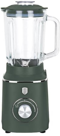 Berlinger Haus Mixeur de table | Bol en verre 1,5 l 1000 W Matte Green Collection | Fonction broyeur à glace et smoothie | Lames en acier inoxydable