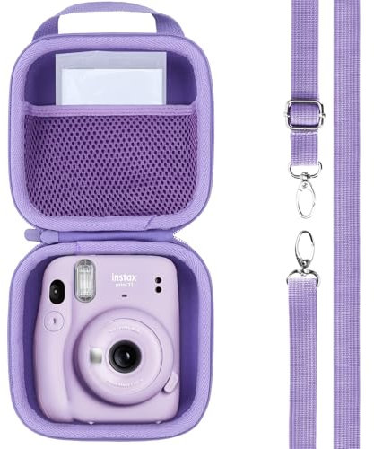Lebakort Hart Schutz Hülle Etui Tasche für INSTAX Mini 12 Sofortbildkamera/INSTAX Mini 11 Sofortbildkamera (Lilac-Purple)