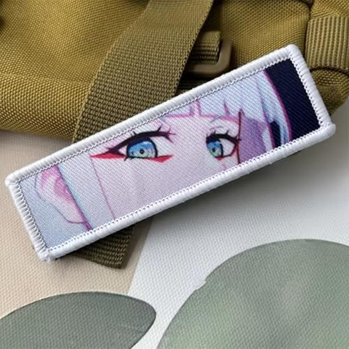 Japanische Mädchen Patch Shooter Taktische Moral Anime-Augen Druck Patches Aufnäher Klett Patches Für Taktische Kleidung Rucksack Armband Aufkleber