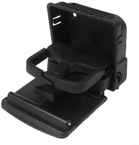 Besshepplo Getränkehalter für die hintere Armlehne, klappbar, für die Mittelkonsole, als Ersatz für Jetta, Golf MK5, MK6 und EOS (2007–2011), Schwarz