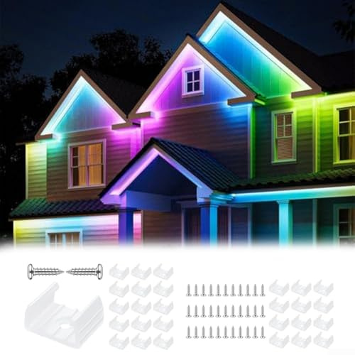 HomeVortex Lot de 150 clips de montage étanches pour bande LED, seaux de fixation en plastique blanc de 10 à 12 mm avec vis pour mur, plafond, sous comptoir, bureau à domicile (10 mm)