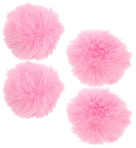 LALADEFIEE 4 St Rosa Mikrofonvindskydd med Päls Brusreducerande Skydd för Lavalier Handhållna Mikrofoner Lätt och Portabel för Podcast och Utomhusinspelning