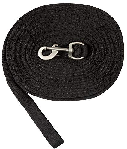 Pfiff 101196 Softlonge, Longe Longierleine, Wirbel Karabinerhaken, ca 8,20 Meter, schwarz