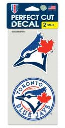 MLB Perfect Cut Aufkleber, 2 Stück, 47656012, blau, 4 Inches x 4 Inches