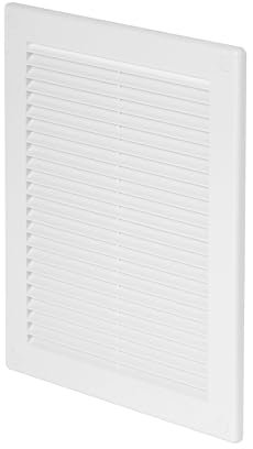 Rejilla de ventilación 200 x 250 con Fly Net. Blanco plástico de alta calidad (TRU-22)