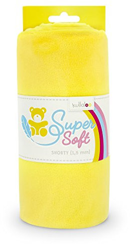 kullaloo Supersoft Plüsch Stoff Shorty in vielen Farben - 1,5mm Florlänge, EN 71-3 & EN 71-9 Zertifiziert (gelb)