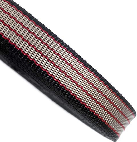 25 mm rot beige schwarz Gurtband Rollen Polypropylen 440 kg und Zurrgurt, Beige/Schwarz/Rot, 10 m