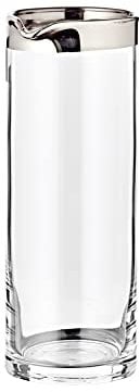 EDZARD Carafe en cristal soufflé à la bouche avec bord platine, hauteur 21 cm, diamètre 9 cm, capacité 0,75 l