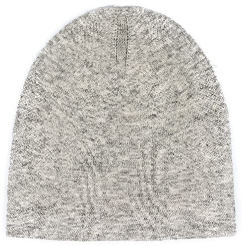 yanopurna Unisex-Kaschmirmütze – Mützen aus 100% Handgewebter Kaschmirwolle für Damen – Beanie-Mütze für Herren, Winddicht – Warme und Weiche Mütze für den Winter – Hergestellt in Nepal - Weißgrau