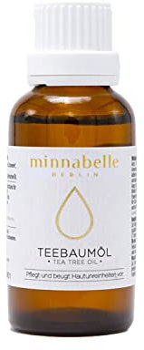 minnabelle Berlin 100% reines australisches Teebaumöl 30ml - Naturkosmetik gegen unreine Haut, Anti Pickel Öl, natürliches Pflegeöl für Haare und Nägel - natürliches Pflegeöl