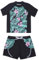 iiniim Kinder Mädchen Badeset UV-Schutz Badeanzug Blumen Druck Zweiteiler Bikini Tops mit Badeshorts Bademode Schwimmanzug Gr.98-176 Lilie Rosa 158-164