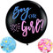 D2D | Gender Reveal Ballon XXL in Schwarz - Größe 90 cm - Latexballon - inkl. Rosa & Blauen Konfetti - Boy or Girl- Helium Ballon