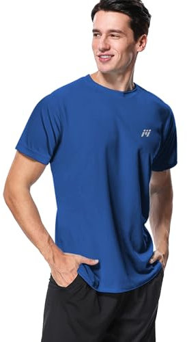 MeetHoo Men’s Rash Vest, Rash Guard UV T Shirt UPF 50+ Top Sun Protection Short Sleeve Tee for Surfing Running Swimming Navy Blue