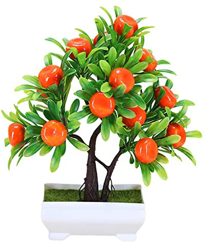 Künstlicher Obstbaum, Miniascape Simulation Bonsai Hochzeit Party Zuhause Büro Schreibtisch Dekor gefälschte Obstpflanze Bäume Orange