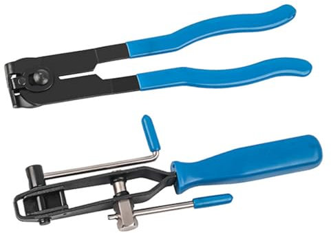 Kellegour 2 Teilig Ohrklemmenzange Crimpbänder,Achsmanschetten Werkzeug Klemmen,Achsmanschetten-Klemmen-Zange,Ohrklemmenzange Schlauchschellenzange,für Wellenschellen,Heizkörperschläuche