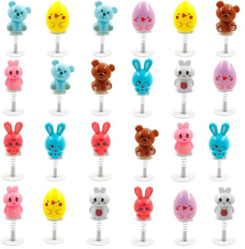 Aufziehspielzeug 24 Stück Ostern Springspielzeuge,Springfeder Spielzeug,Ostern Pop Up Spielzeuge,Easter Party Toys,Spring Launchers Toys,Feder Springspielzeuge