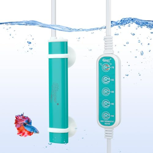 Hygger Calentador Acuario 50W Sumergible Calentador de Agua Acuario con Termostato, Calentador Pecera Calentador Tortugas de Agua, Calentador de Acuarios para Tortugas Adecuado para Acuarios Pequeños