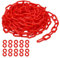 PATIKIL Plastic Chain,25 FEET Safety Barrier Chain for Crowd Control, 1/4inch(6mm) Red Plastic Chains Links for Queue Lines, Parking, Fences, Gate, Concerts, and Decoration